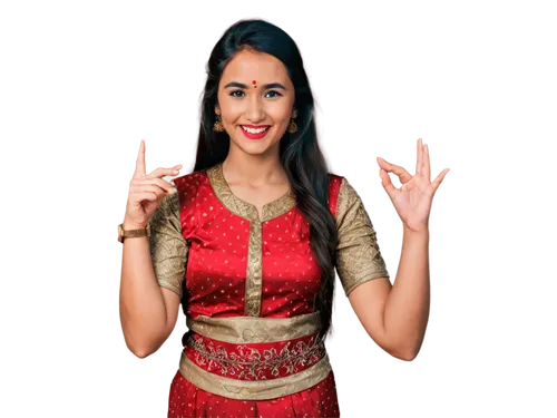 Nepalese woman, traditional clothing, intricate patterns, vibrant colors, golden jewelry, bindi forehead decoration, dark hair, warm smile, gentle eyes, Sari dress, red lip color, henna hands, Himalay