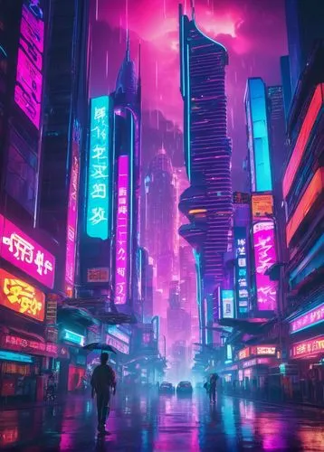 cyberpunk,cybercity,shinjuku,vapor,bladerunner,colorful city,guangzhou,shanghai,tokyo city,tokyo,futuristic landscape,futuristic,cityscape,cyberscene,fantasy city,kowloon,mongkok,metropolis,ultraviolet,cyberworld,Conceptual Art,Sci-Fi,Sci-Fi 28