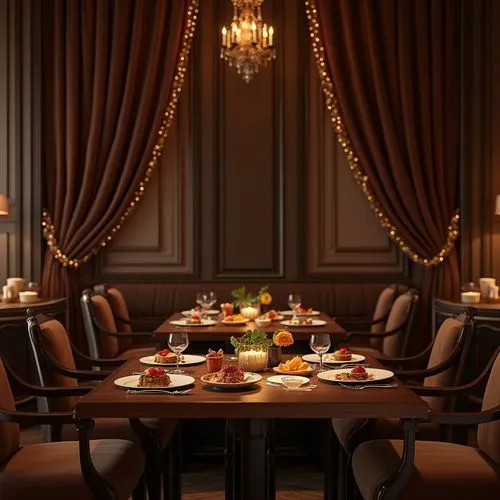 dining room,banquette,fine dining restaurant,restaurante,ristorante,the dining board,dining table,restaurant,place setting,bistro,dining,exclusive banquet,breakfast room,table setting,board room,table arrangement,long table,a restaurant,rotana,black table,Photography,General,Realistic