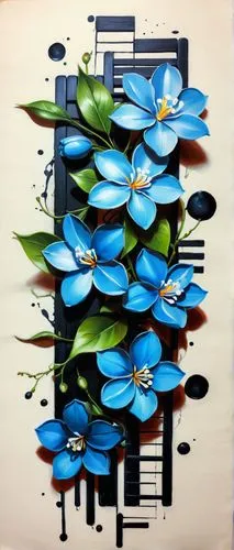 cloves schwindl inge,gentians,flower painting,agapanthus,blue petals,blue flax,carol colman,lotus effect,blue leaf frame,blue birds and blossom,blue flowers,dayflower family,ikebana,lillies,scilla,meticulous painting,gentian family,blue wooden bee,glass painting,carol m highsmith,Conceptual Art,Fantasy,Fantasy 03