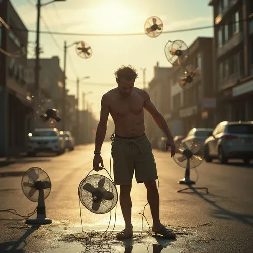 street performer,splash photography,vitruvian man,photoshoot with water,washing drum,washing car,Photography,General,Realistic