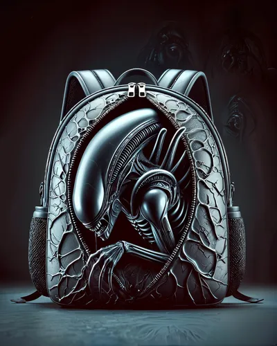 an artistically designed bag in black and white,scarab,tire,tire profile,propound,premade,ironmind