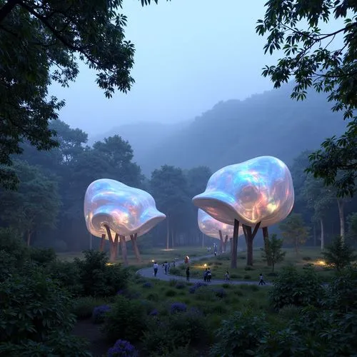 spheres,futuristic landscape,giant soap bubble,biospheres,blue spheres,glass balls,cloudland,mirror house,cube stilt houses,mushroom landscape,water cube,sculpture park,futuristic architecture,fairy lanterns,jecheon,futuristic art museum,tungsha,ecotopia,heatherwick,ambient lights