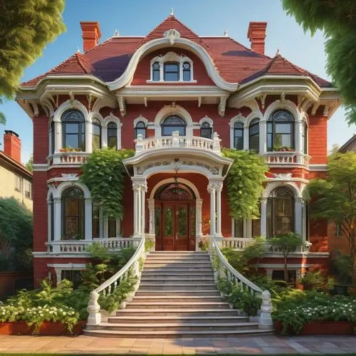victorian house,old victorian,victorian,victoriana,two story house,victorian style,dreamhouse,beautiful home,brownstones,mansard,brownstone,house painting,victorians,marylhurst,architectural style,rowhouse,villa,italianate,doll's house,frame house,Illustration,Realistic Fantasy,Realistic Fantasy 28