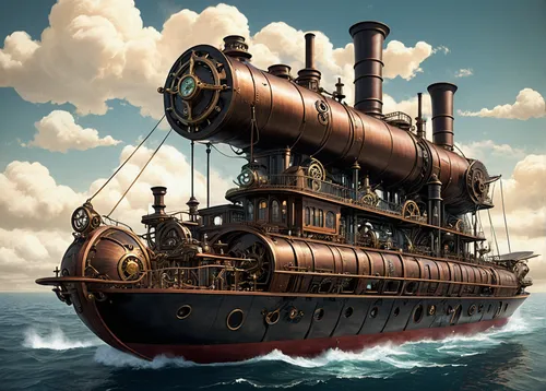 steam frigate,caravel,sea fantasy,galleon ship,ironclad warship,galleon,steampunk,rescue and salvage ship,reefer ship,pirate ship,steampunk gears,factory ship,clyde steamer,gunboat,shipwreck,steam icon,old ship,airships,drillship,ghost ship,Conceptual Art,Fantasy,Fantasy 25