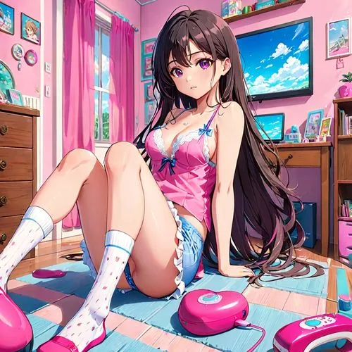 anime 3d,dva,uzuki,mai,anime japanese clothing,mikuru asahina,monogatari,kurumi,hikikomori,aihua,idolmaster,anime girl,nesuhi,kizuna,pink chair,hina,haruna,pink shoes,chocola,idealizes,Anime,Anime,Realistic