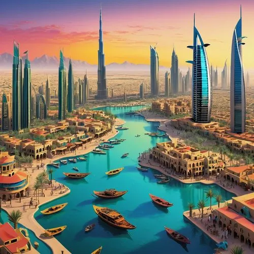 dubai,dubai creek,wallpaper dubai,dubai marina,united arab emirates,jumeirah,tallest hotel dubai,uae,doha,madinat,largest hotel in dubai,dubai desert,city cities,al arab,abu dhabi,futuristic landscape,dhabi,fantasy city,burj khalifa,abu-dhabi,Art,Classical Oil Painting,Classical Oil Painting 25