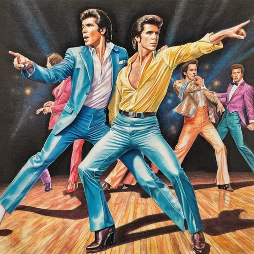 Saturday Night Fever - Belgrade Theatre,elvis,elvis presley,elvis impersonator,go-go dancing,salsa dance,thriller,pompadour,country-western dance,disco,latin dance,1980s,the style of the 80-ies,square