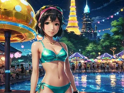 lumidee,rem in arabian nights,qixi,anime 3d,xiaoyu,songkran,Illustration,Japanese style,Japanese Style 11