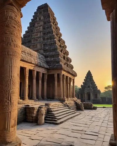 Ancient Greek temple, Romanesque arches, Gothic cathedral, Renaissance palace, Baroque fountain, Modernist skyscraper, Futurist spaceship, ancient Egyptian pyramid, Chinese pagoda, Japanese torii gate