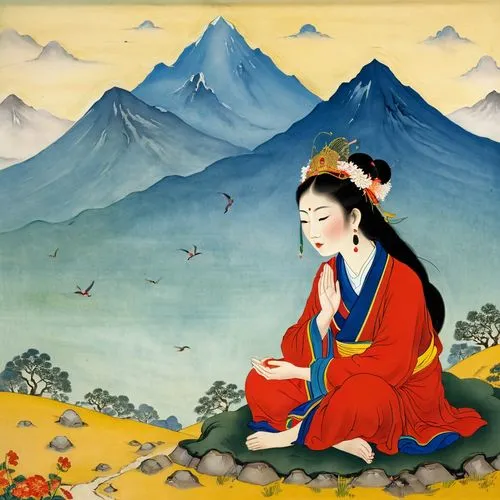 milarepa,longchenpa,padmasambhava,zangpo,sangye,wangmo,Illustration,Retro,Retro 07