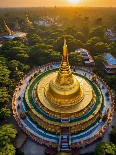 shwedagon,yangon,monywa,anuradhapura,dhammakaya pagoda,myanmar,phra,buddhist temple complex thailand,phnom,kuthodaw pagoda,mandalay,xishuangbanna,rajamangala,chiangmai,dhamma,dhammakaya,golden buddha,naypyidaw,somtum,luang,Illustration,Realistic Fantasy,Realistic Fantasy 29