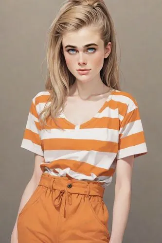 chainlink,tee,orange,photoshop manipulation,portrait background,realdoll,art model,silphie,olallieberry,girl-in-pop-art,polo shirt,striped background,fashion vector,png transparent,pencil,girl in t-shirt,edit,clementine,rockabella,teen,Digital Art,Flat Papercut