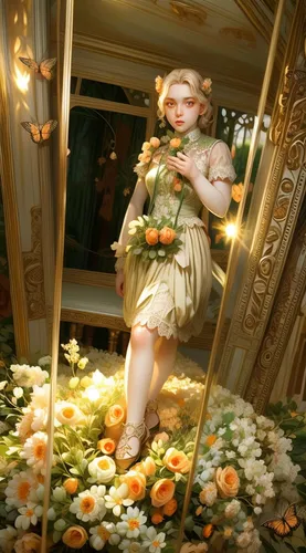 orange blossom,girl picking flowers,emile vernon,girl in flowers,the garden marigold,marigold,jessamine,flower fairy,apricot,girl in a wreath,rococo,narcissus,hare krishna,girl picking apples,yellow garden,the little girl's room,secret garden of venus,child fairy,narcissus of the poets,flower girl