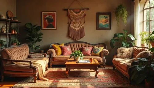 sitting room,living room,livingroom,interior decor,bohemian art,home interior,boho art style,sunroom,loft,bohemianism,anthropologie,apartment lounge,showhouse,houseplants,interior design,interiors,decor,alcove,chaise lounge,house plants,Photography,General,Realistic