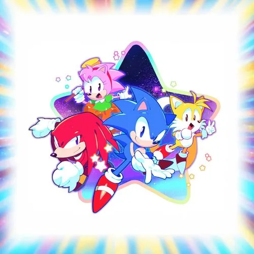 pensonic,sonicblue,hypersonic,puyo,sonic,knuckles,sonicstage,tails,mania,sonicnet,white blue red,color dogs,colorful doodle,three primary colors,vivid,phantasmagorical,blusters,dreamcast,color splash,