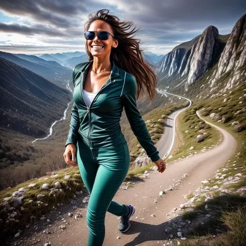 woman running on the edge of a mountain,female runner,woman walking,free running,sprint woman,run uphill,the transfagarasan