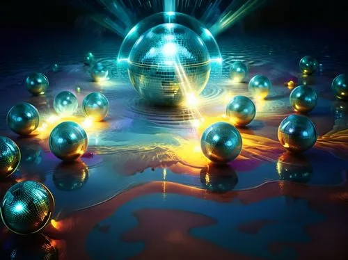 blue spheres,teleporters,zenyatta,fractal lights,multiverse,imaginacion,Illustration,Realistic Fantasy,Realistic Fantasy 38