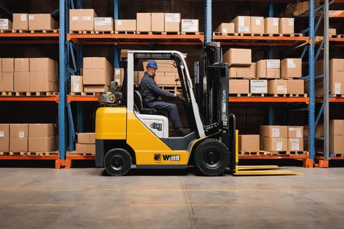 Describe a forklift operating in a busy warehouse.,forklift truck,forklift,fork lift,fork truck,pallet jack,warehouseman,euro pallets,forklift piler,pallet transporter,drop shipping,euro pallet,supply