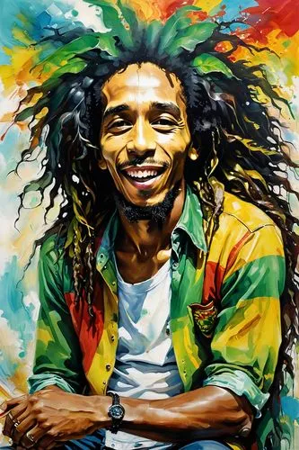 rastaman,bob marley,reggae,oil painting on canvas,irie,bob,sun of jamaica,art painting,rasta flag,oil on canvas,hd wallpaper,olodum,marijuiana,vector art,oil painting,vector illustration,alkaline,jamaica,smoke art,painting technique,Illustration,Paper based,Paper Based 04