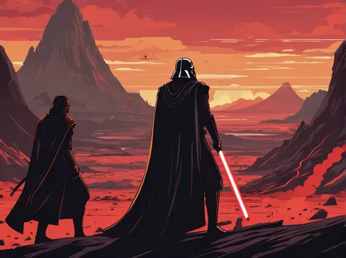 darth vader,cg artwork,vader,guards of the canyon,star wars,rots,starwars,lightsaber,empire,dark side,storm troops,wise men,imperial coat,luke skywalker,imperial,three wise men,jedi,sci fiction illustration,would a background,dune,Illustration,Japanese style,Japanese Style 06