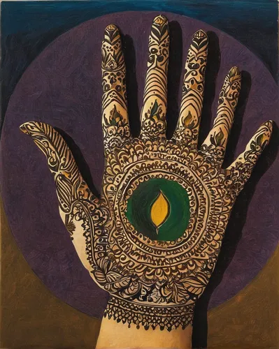 Devise an experimental mehndi pattern for a modern art exhibition.,buddha's hand,khamsa,hand of fatima,healing hands,palm of the hand,hand painting,mehendi,mehndi,bicycle glove,praying hands,palm read