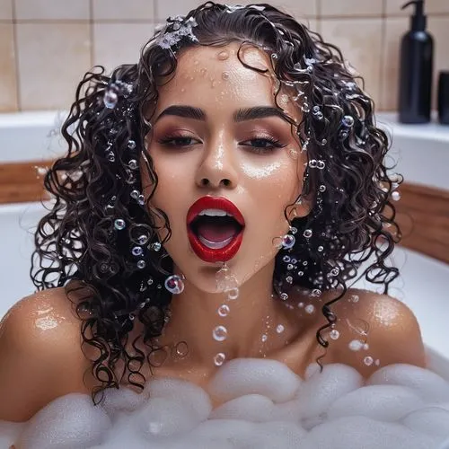 bathtub,tub,red lips,dripping,wet,bath,Photography,Documentary Photography,Documentary Photography 14