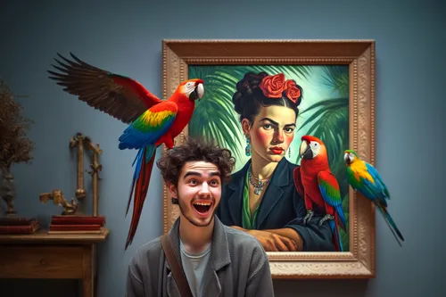 art dealer,parrot,parrots,peacock,popular art,tucan,edible parrots,dali,ventriloquist,art,macaws,rare parrot,bird painting,artist portrait,cockerel,rare parrots,puppets,guacamaya,digiart,italian painter