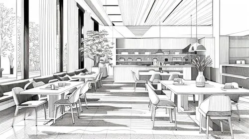 cafeteria,bistro,chefs kitchen,food court,a restaurant,kitchen interior,aschaffenburger,modern kitchen interior,breakfast room,school design,japanese restaurant,dining room,kitchen design,3d rendering