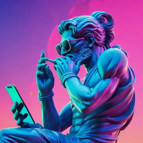 80s,vapor,thinker,color rat,aesthetic,80's design,cyberpunk,art background,would a background,digiart,the thinker,neon ghosts,cyber,neon body painting,phone icon,neon,anaglyph,neon coffee,rainbow background,digital art,Conceptual Art,Sci-Fi,Sci-Fi 27