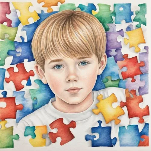 jigsaw puzzle,autism infinity symbol,child portrait,puzzle piece,colored pencil background,puzzle,color pencil,colored pencil,puzzle pieces,infinity logo for autism,coloured pencils,color pencils,colored pencils,kids illustration,colour pencils,crayon colored pencil,autistic,child art,jigsaw,autism,Conceptual Art,Daily,Daily 17