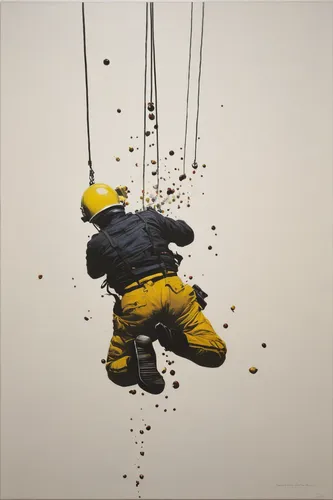 Jeremy  Geddes -  <strong>Cluster</strong> (2011<strong style = 'color:#635a27'></strong>)<bR /> oil on board,   44.5 x 44.5 inches (113 x 113 cm)  48 x 48 x 2.125 inches, framed,high-wire artist,fall