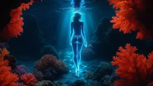 fathom,underwater background,naiad,freediving,undersea,bioluminescent