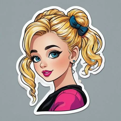 vector illustration,elsa,rockabella,vector art,tiktok icon,clipart sticker,dribbble icon,vector girl,skype icon,star drawing,updo,vector graphic,dribbble,cute cartoon character,bouffant,fashion vector,pixie-bob,stylized macaron,pompadour,vector image,Unique,Design,Sticker