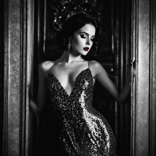 hedy lamarr-hollywood,olivia de havilland,hedy,film noir,art deco woman,dita,Illustration,Black and White,Black and White 33