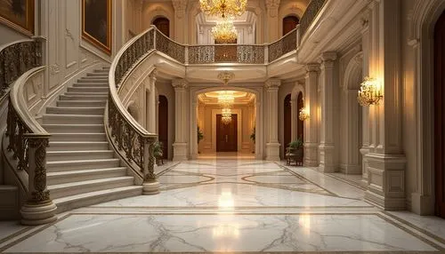 hallway,corridor,entrance hall,foyer,staircase,corridors,ritzau,marble palace,entranceway,europe palace,outside staircase,royal interior,enfilade,kempinski,escalera,escaleras,staircases,palazzo,palladianism,stairway,Photography,General,Realistic