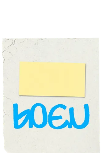 Yellow sticky note, 3x3 inches, rectangular shape, white paper texture, handwritten font, blue ink, messy scribbles, crumpled edges, solo, centered composition, soft focus, warm lighting, pastel color