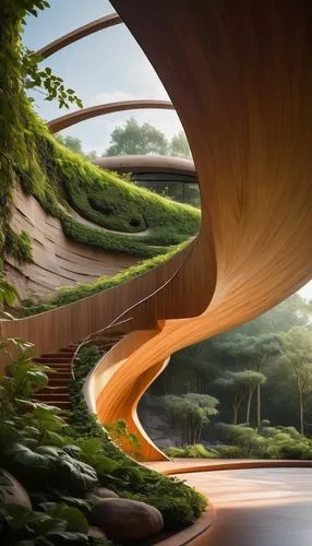 heatherwick,futuristic landscape,winding road,wave wood,winding roads,curvatures,wall tunnel,winding steps,hobbiton,rainbow bridge,winding,curvy road sign,wave rock,auroville,semi circle arch,virtual landscape,undulating,teshima,japanese waves,highway roundabout,Art,Classical Oil Painting,Classical Oil Painting 31