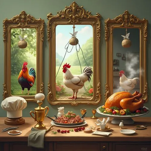 surrealism,lachapelle,surrealist,thanksgiving background,tableaux,food collage