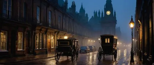 edinburgh,oxford,york,atmospheric,evening atmosphere,gothic architecture,blue hour,lamplighter,early morning,downton abbey,lovat lane,the cobbled streets,london,morning mist,united kingdom,before dawn,foggy,light rain,gas lamp,brolly,Illustration,American Style,American Style 07