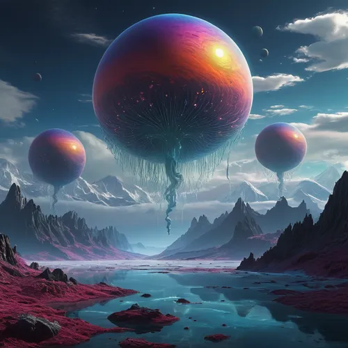 alien planet,alien world,futuristic landscape,fantasy landscape,spheres,planet alien sky,planet,gas planet,ice planet,planet eart,orb,planets,3d fantasy,vast,exoplanet,terraforming,fantasy picture,scifi,sci fiction illustration,space art,Photography,Artistic Photography,Artistic Photography 11