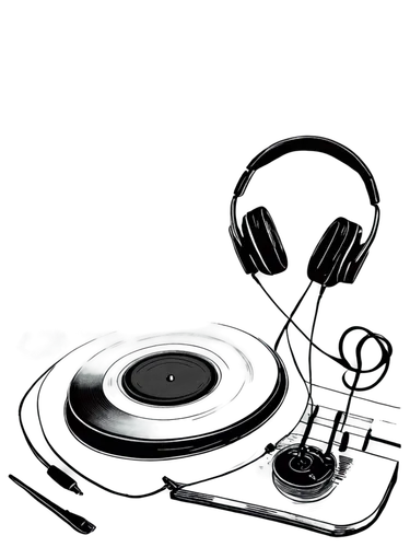 turntable,cooktop,turntables,audiogalaxy,vinyl player,rephlex,turntablism,gramophone,turntablist,serato,dj,saturnrings,phonograph,cooktops,breakbeats,disc jockey,masterdisk,sound table,audiophile,technics,Illustration,Black and White,Black and White 35