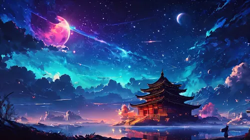 beautiful wallpaper,fantasy landscape,unicorn background,landscape background,fire background,4k wallpaper 1920x1080,4k wallpaper,dalixia,hd wallpaper,full hd wallpaper,zui,art background,background screen,desktop backgrounds,tianxia,dusk background,moon and star background,colorful background,youtube background,fantasy picture,Photography,General,Fantasy