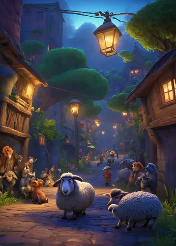 barnyard,the sheep,villagers,dwarf sheep,farmyard,flock of sheep,a flock of sheep,sheeps,sleepy sheep,night scene,sheep,village life,alpine village,counting sheep,wool sheep,aurora village,popeye village,shoun the sheep,the black sheep,the farm,Art,Classical Oil Painting,Classical Oil Painting 16