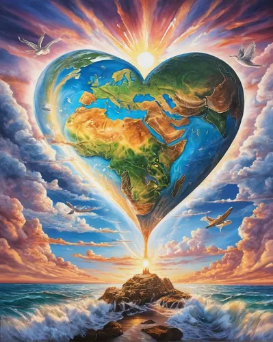 """""""Kingdom Come"""" by South Carolina Prophetic Artist Sarah Camille Soltani Icely ,love earth,loveourplanet,mother earth,the earth,global oneness,earth,human heart,earth in focus,the heart of,ear