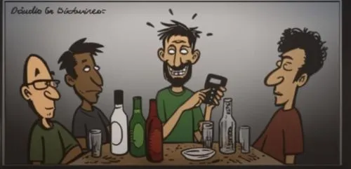  amigos no restaurante pedindo para um matemático fazer a conta e ele usa o celular,barbershop,shehnai,ayurveda,barber shop,caricature,hair loss,bangladeshi taka,apéritif,audiophile,barber,sobrassada,