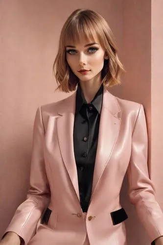 pink leather,pink tie,lily-rose melody depp,pink background,maxmara,pink beauty,Photography,Commercial