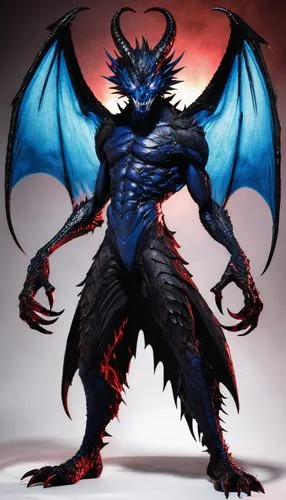 dark-type,daemon,black dragon,garuda,draconic,devil,blue demon,mean bluish,demon,wyrm,krampus,haunebu,supernatural creature,gargoyle,corvin,blue monster,nine-tailed,dragon li,imp,blue-winged wasteland insect,Conceptual Art,Fantasy,Fantasy 26