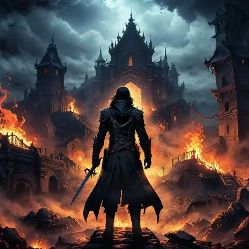 mordor,castlevania,aegon,fire background,harnam,tartarus,Conceptual Art,Fantasy,Fantasy 03