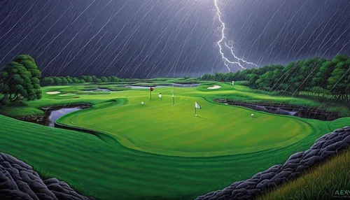 golf landscape,golf course background,golf hole,lightning storm,hickory golf,the shoals course,grand national golf course,feng shui golf course,the golf valley,golf courses,golf resort,golfers,golfcourse,indian canyons golf resort,golf course,lightening,water hazard,monsoon,lightning strike,golf club,Illustration,Abstract Fantasy,Abstract Fantasy 21